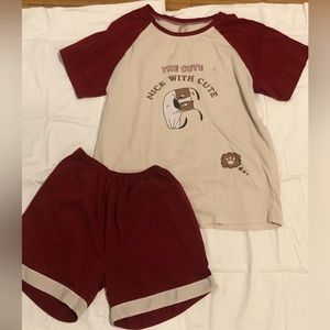 Girls Cute Dog Pajama Set